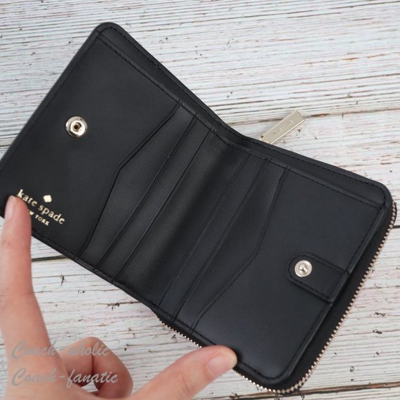 NWT Kate Spade Staci Colorblock Small Zip Around Wallet in Warm Beige Multi - Picture 6 of 8